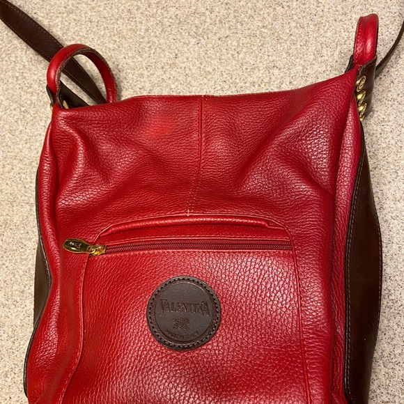 Valentina Bags Valentina Deep Red Large Convertible Bucket Bag